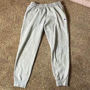 L grey champion brand sweatpants!